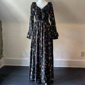 mille resort wear cosima floral faery flutter tie button front dress (x-small)